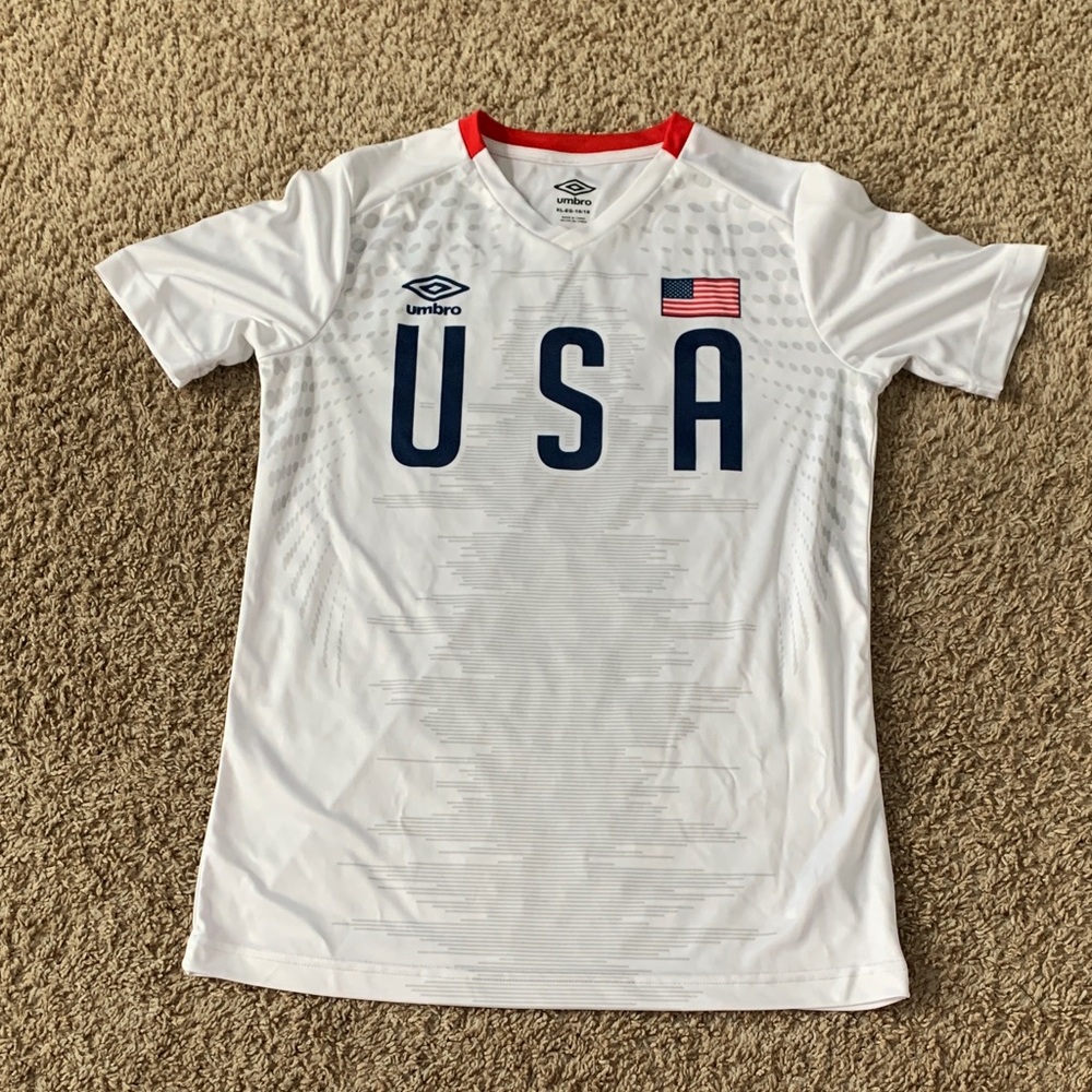Umbro White Soccer Jersey USA